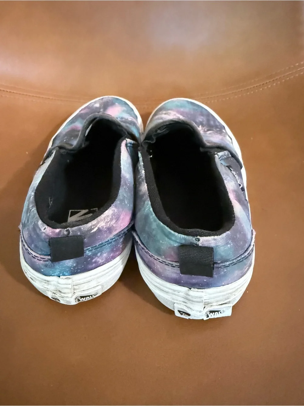 Vans Size 1 Slip-On Galaxy Canvas Sneakers - Purple, Blue, Black